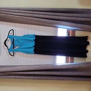 Black & Blue polka dot dress